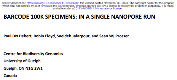 Barcode 100K Specimens: In a Single Nanopore Run