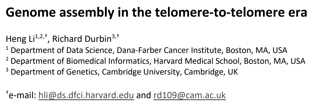 Genome assembly in the telomere-to-telomere era